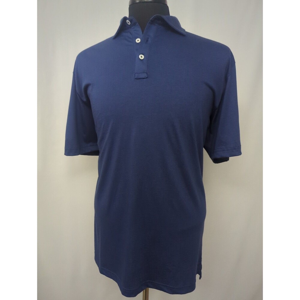Peter Millar Men's Blue 100% Pima Cotton Polo Shirt Golf Performance Large